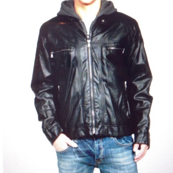 J. Crew Other - J Crew Men’s Hooded Leather Jacket